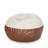 5 Foot Two Color Fabric And Faux Leather Rounded Bean Bag-1404039539