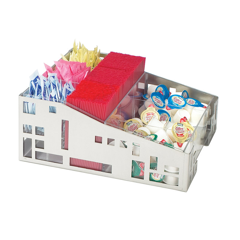 Squared Condiment Organizer, Stainless Steel