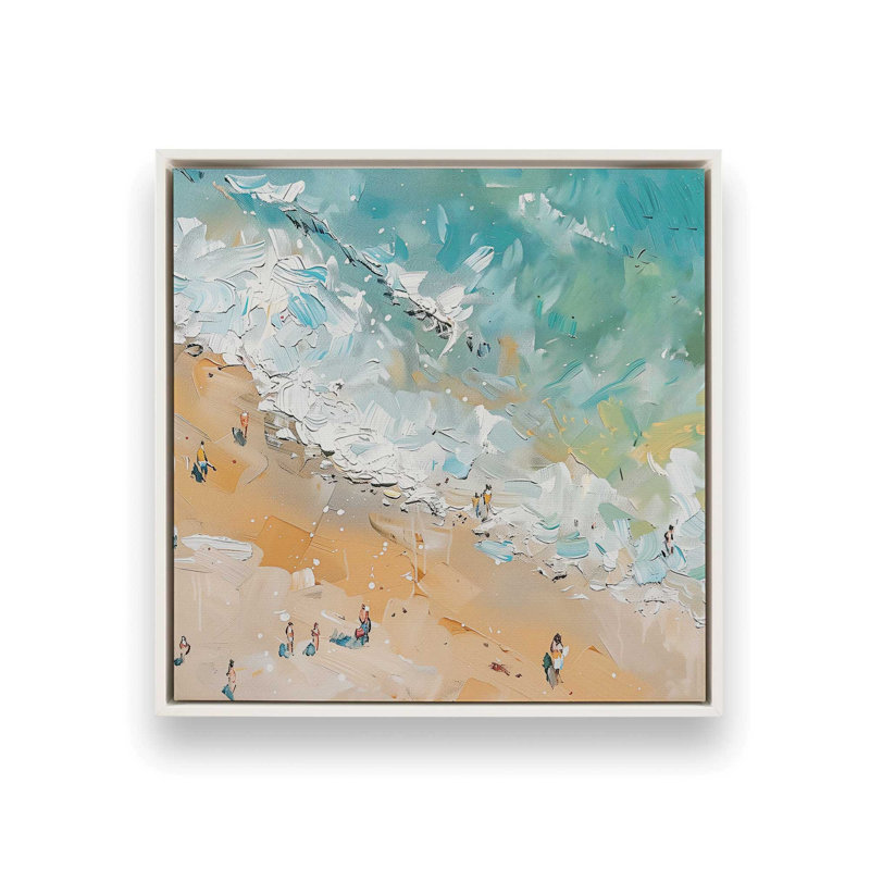 «Sandy Serenade on Canvas» par Azure Artisanal Studio, reproduction, Cadre flottant blanc opaque