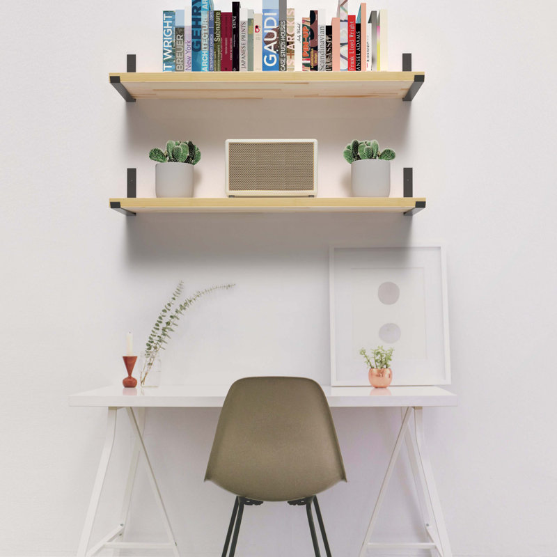 48 in. x 12 in. Birch Butcher Block Wall Mounted Shelf, 1.5" H x 48" W x 12" D