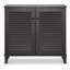 Armoire de rangement pour chaussures à deux portes à charnières avec finition espresso H 27,5 po x l 29,63 po x P 14,5 po-381443365
