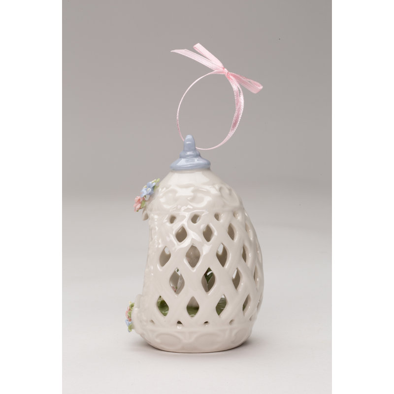 Fine Porcelain Easter Bunny Egg Shaped Ornament- 4 1/4"H