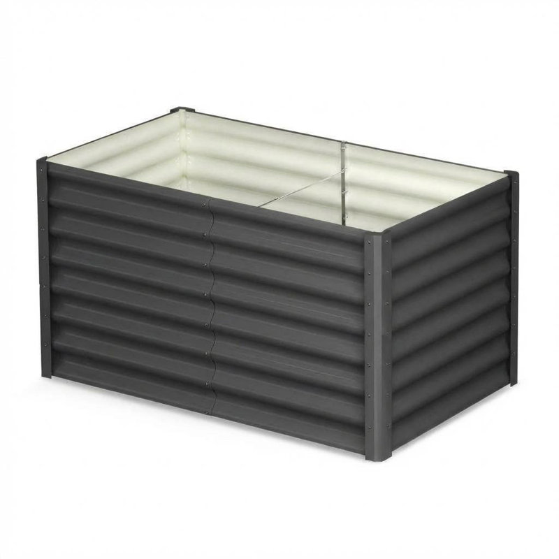 1 lit de jardin rectangulaire surélevé blanc 6x3x2FT, H 36 po x l 72 po x P 24 po, Beige, 1