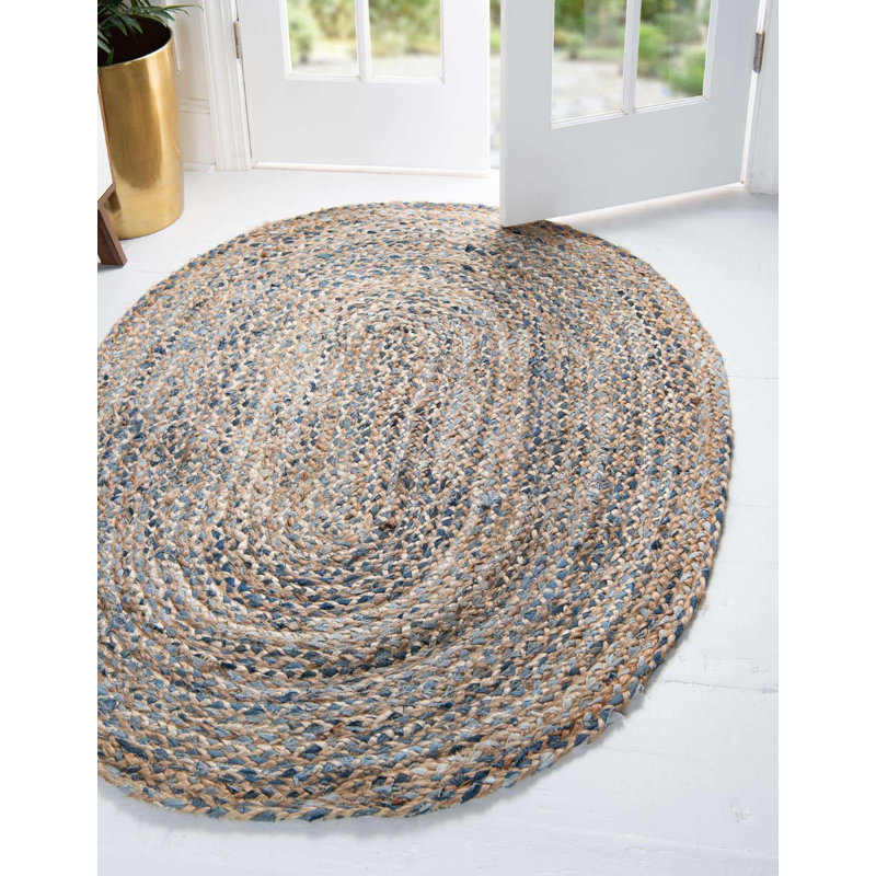 Mullewa Cotton Southwestern Indoor Rug, Oval 8' x 10'
