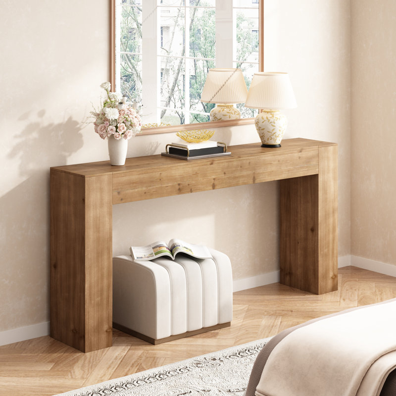 Console en bois massif de 63 po Adairsville, 63 inch long