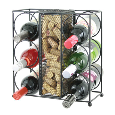 Vasquez Tabletop Wine Bottle Rack in Black