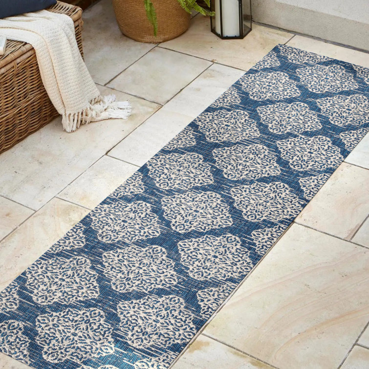 Shahzaib Ornate Medallions Navy/Beige Indoor/Outdoor Rug