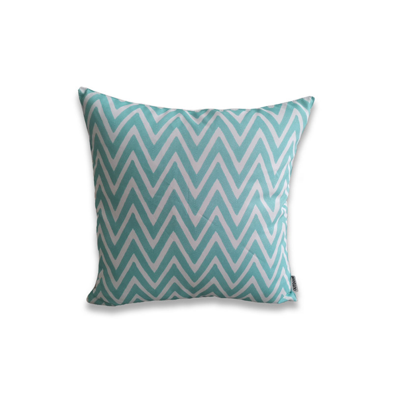 Ensemble de 2 taies d'oreiller extérieures imprimées sur fond blanc (ensemble de 2), Vert eau
