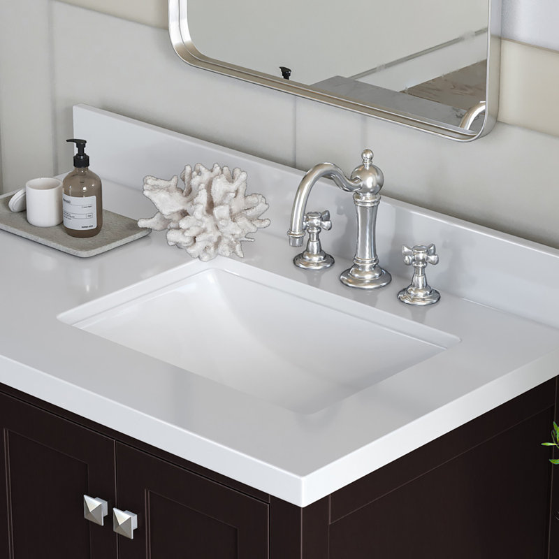 Cambridge 37'' W Single Vanity, Espresso, Brushed Nickel, Pure White Quartz