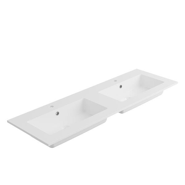 Meuble-lavabo double 55 po DAX Toscana, brillant