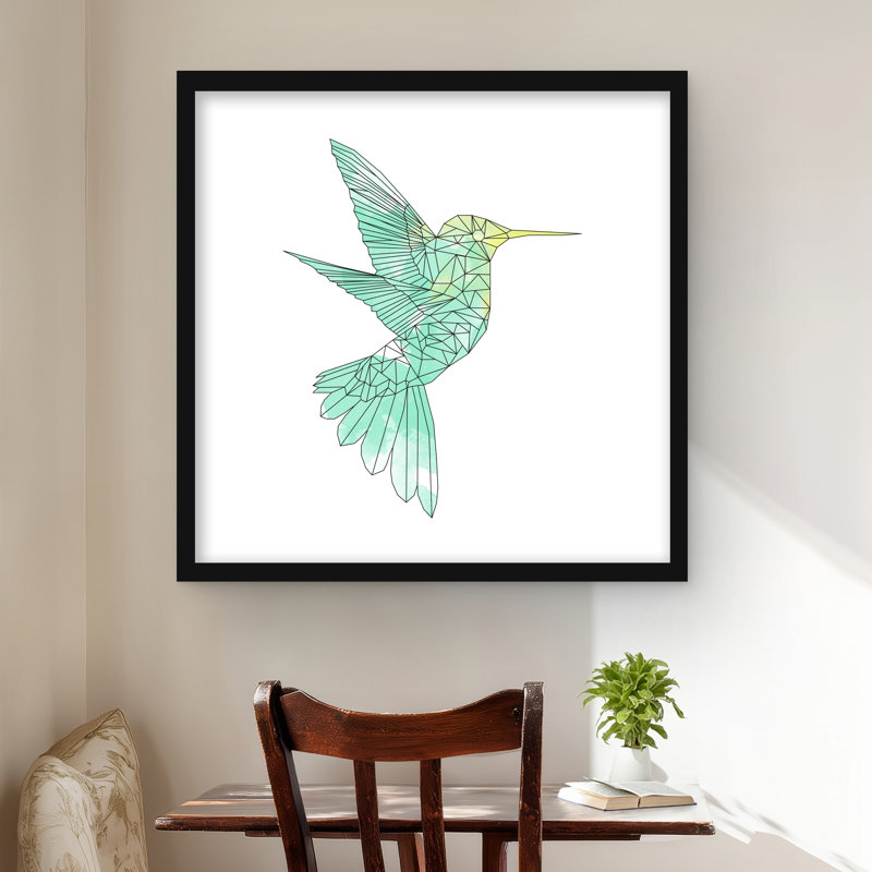 Motif géométrique colibri - Neo Mint, H 24 po x l 24 po