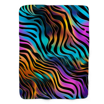Galactic Glitter Tigers - couverture sherpa de qualité supérieure 1 pièce