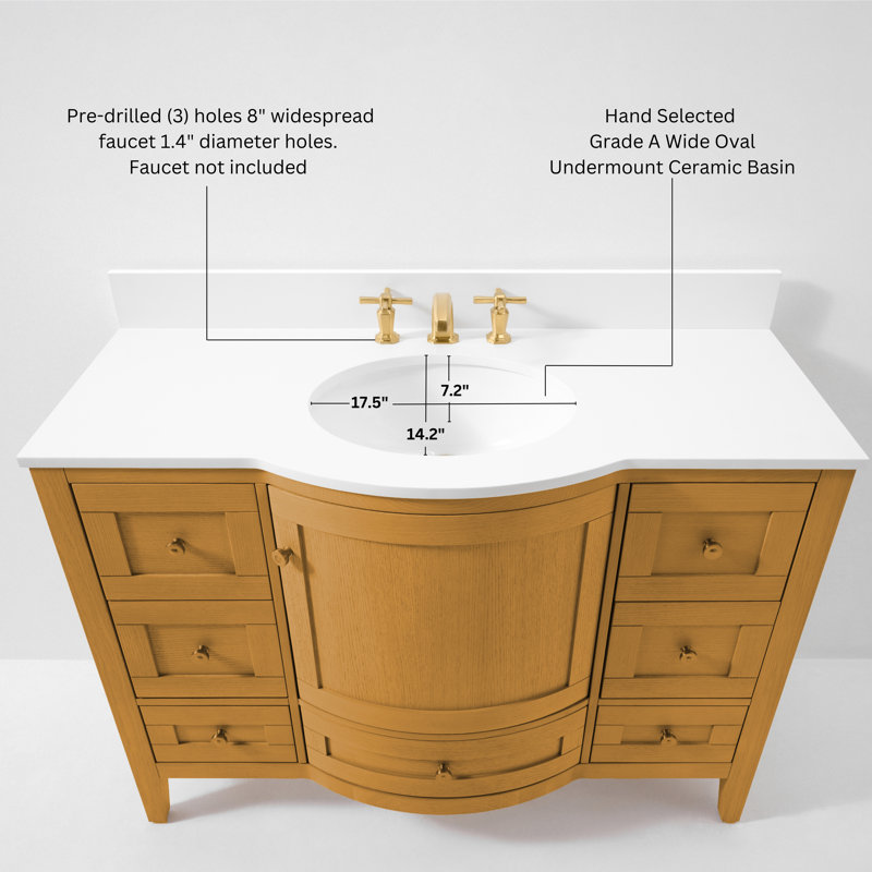 Lauren 48'' W Single Vanity, Gold, Sienna
