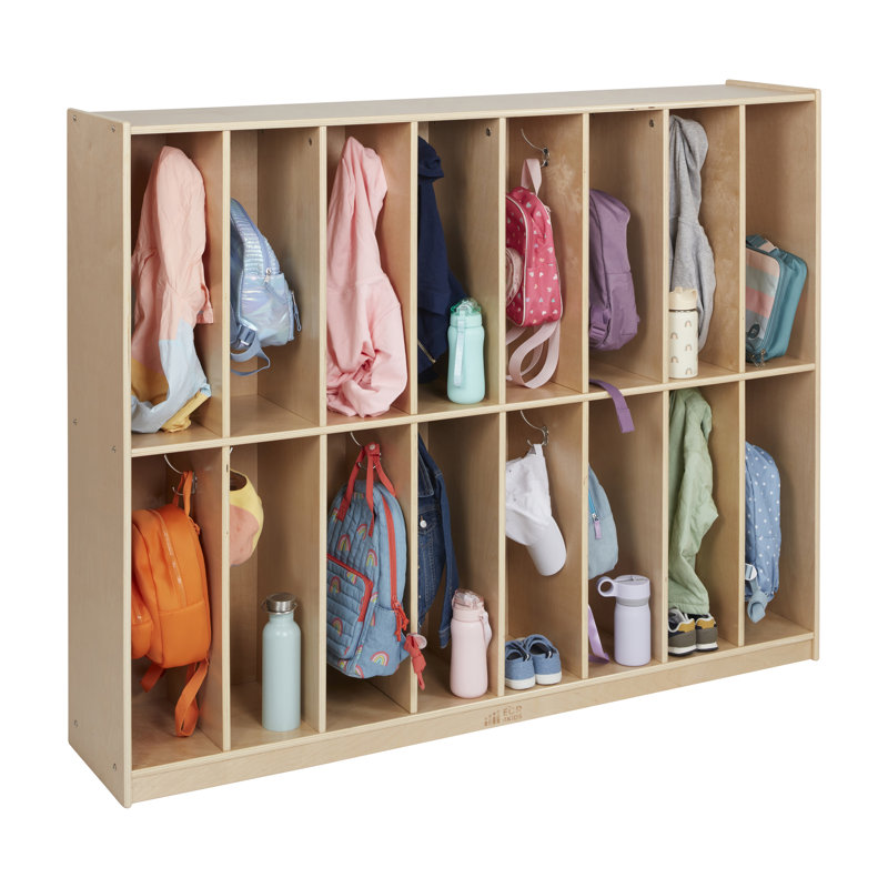 ECR4Kids 16-Section Slim-Fit Classroom Storage Coat Locker, Kids Furniture