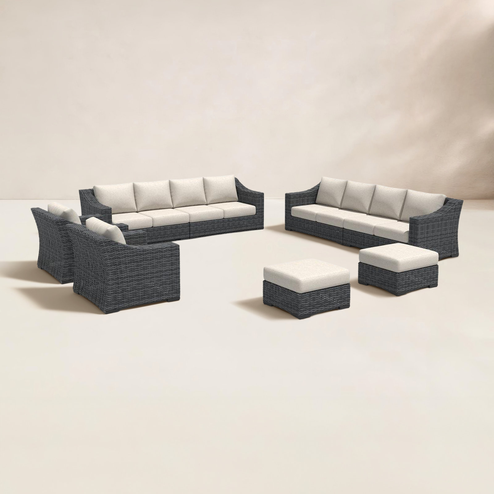 Eloisa 10-Person Patio Seating Group, Gray
