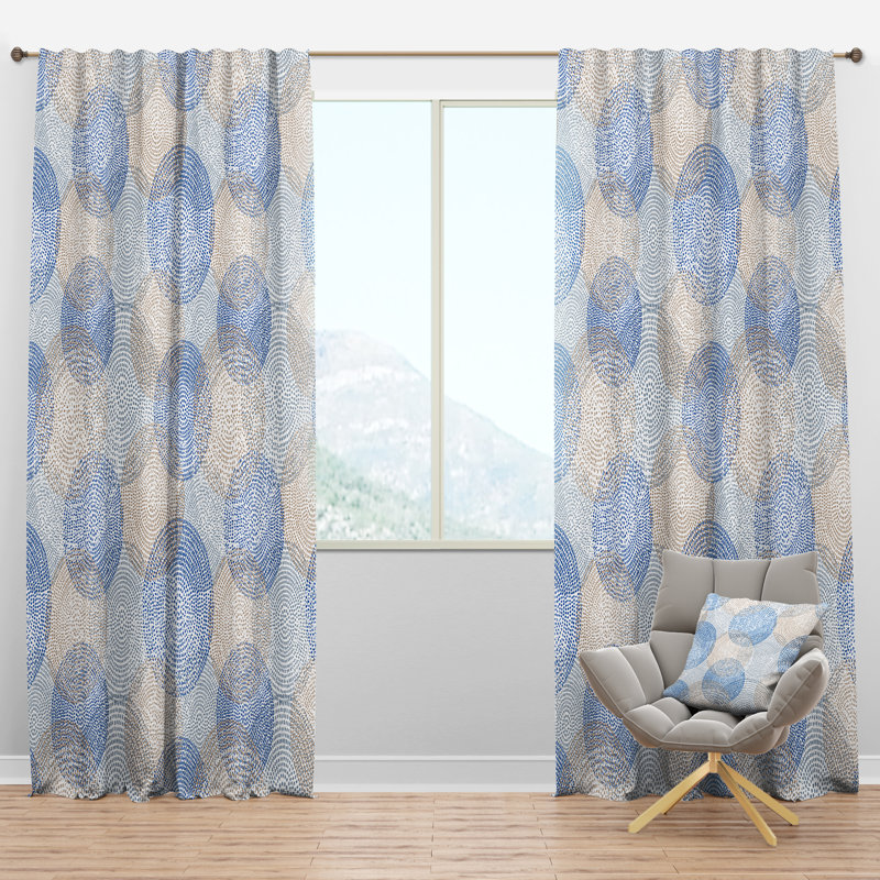 Panneau de rideau simple semi-diaphane avec passe-tringle Design I, l 52 po x L 120 po