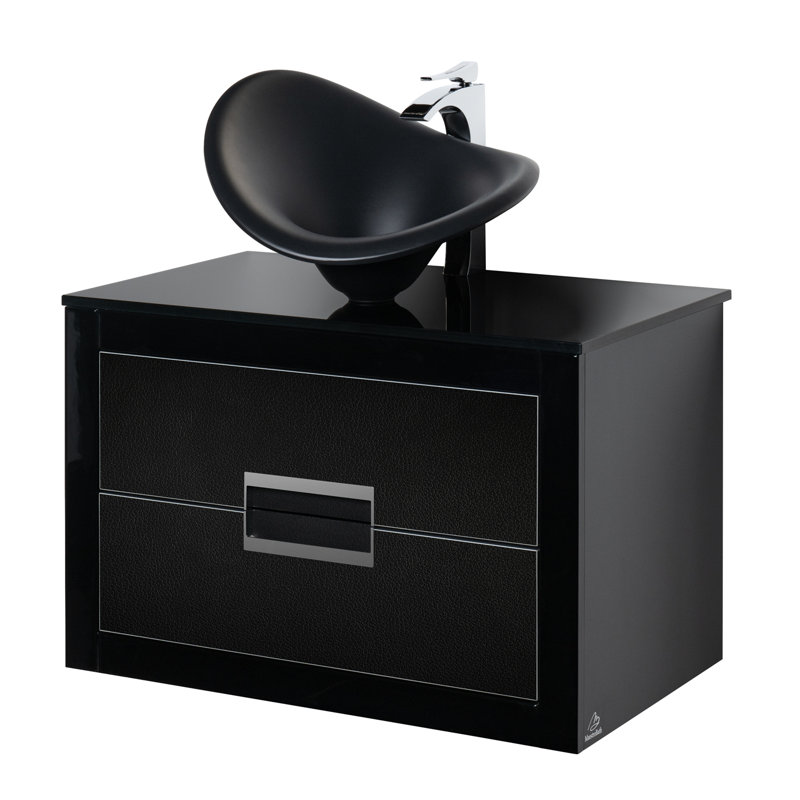 Nova 32'' W Single Vanity, Black/Gold