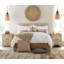 Ensemble de chambre à coucher moderne 4 pièces, commode 6 tiroirs et table de chevet Modern Minimalist, ensemble de commode en bois, tables de bout avec station de charge-114621297