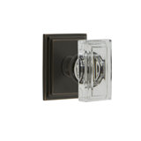 Grandeur Carré Square Rosette Privacy with Carré Crystal Door Knob