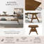 Table basse Mid-Century moderne en bois avec tablette