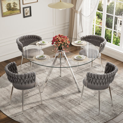 Ensemble de salle à manger moderne avec chaise rembourrée