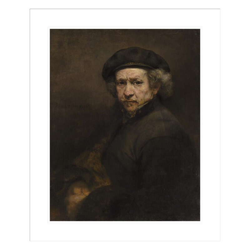 Autoportrait par Rembrandt van Rijn - Estampe numérique encadrée, H 28,23 po x l 23,5 po