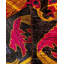 Tapis noué à la main Shavon, unique en son genre - noir