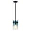 Luminaire suspendu pour îlot de cuisine 1 lumière Levona, verre d'eau bleu dégradé soufflé à la main, réglable en hauteur-2093637692-2112364381