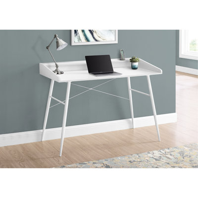 Bureau d'ordinateur, bureau personnel, ordinateur portable, tablettes de rangement, travail, stratifié, métal, contemporain, moderne