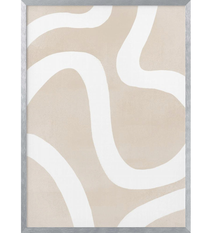 "Squiggly Abstract Art", art mural texturé encadré, Cadre argenté, H 40 po x l 30 po