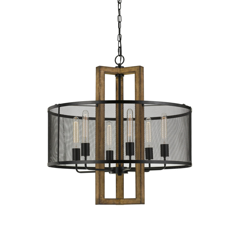 Lustre cylindrique unique à 6 lumières Shehata