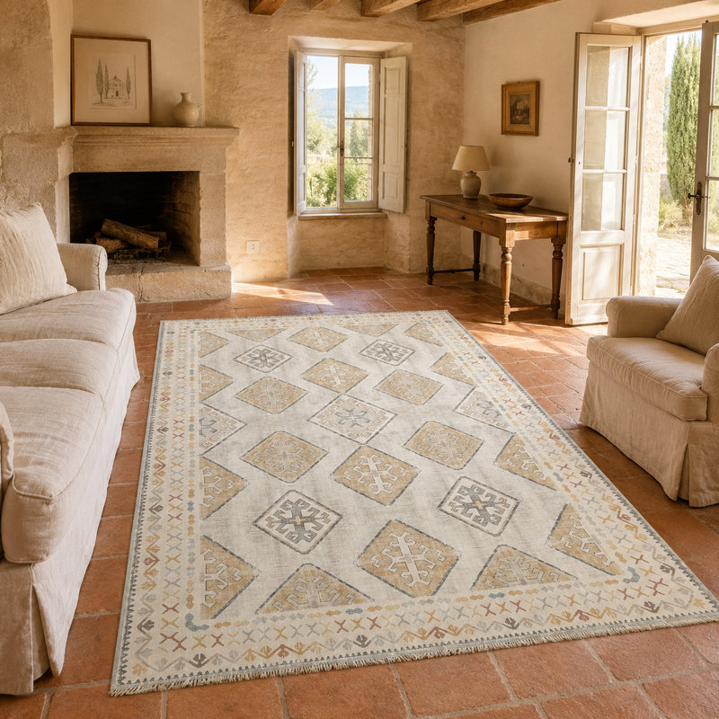 Oriental Cotton and Chenille Flatweave Area Rug, 200 x 300 cm
