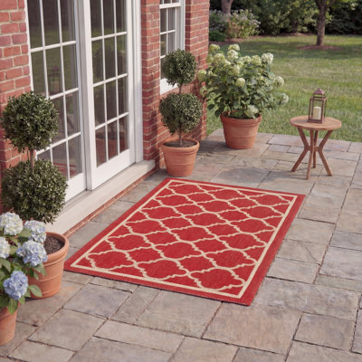 Tapis d'intérieur / extérieur à motif géométrique Herefordshire Performance
