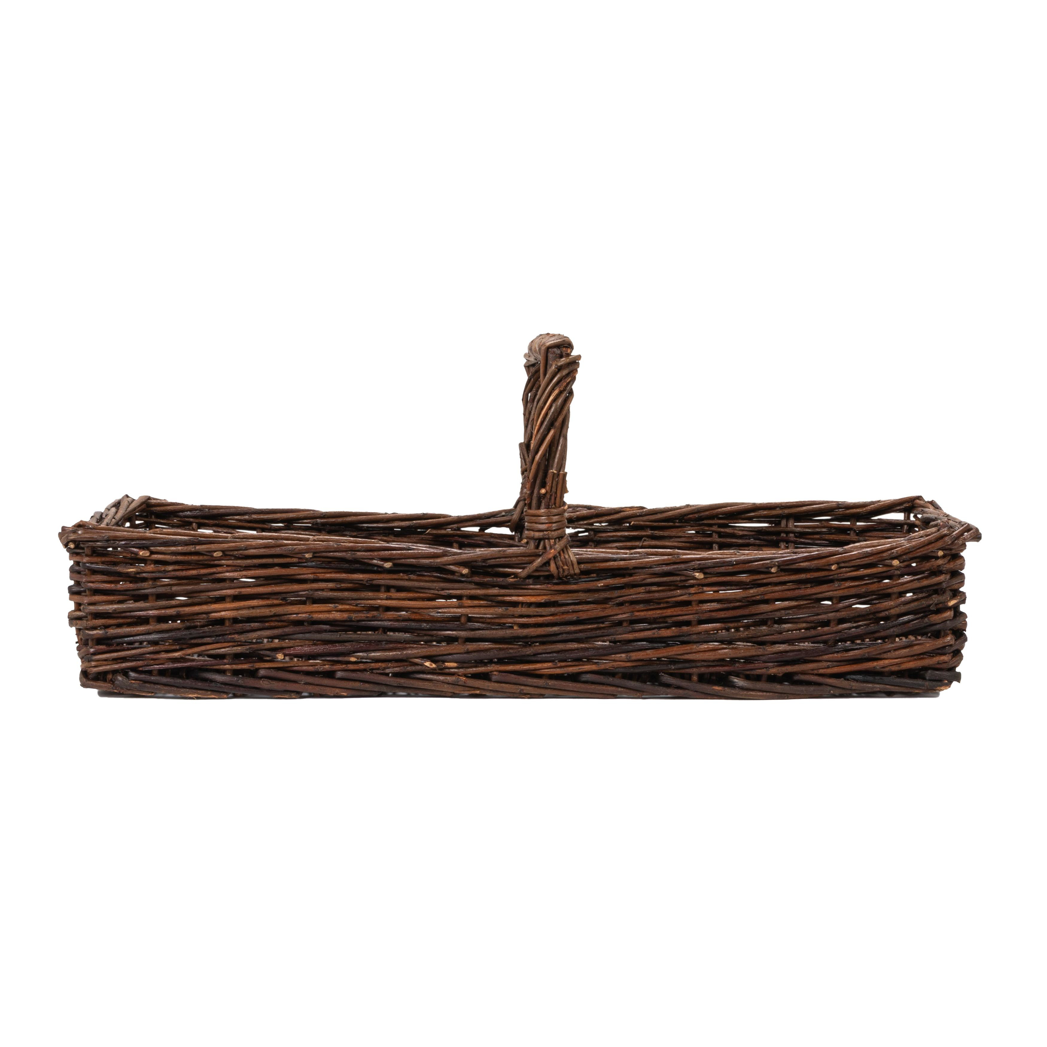 August Grove® Hand-Woven Reed Basket With Handle | Wayfair