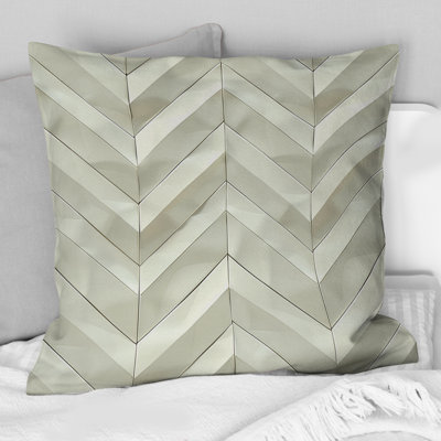Coussin contemporain à chevrons beige contemporain