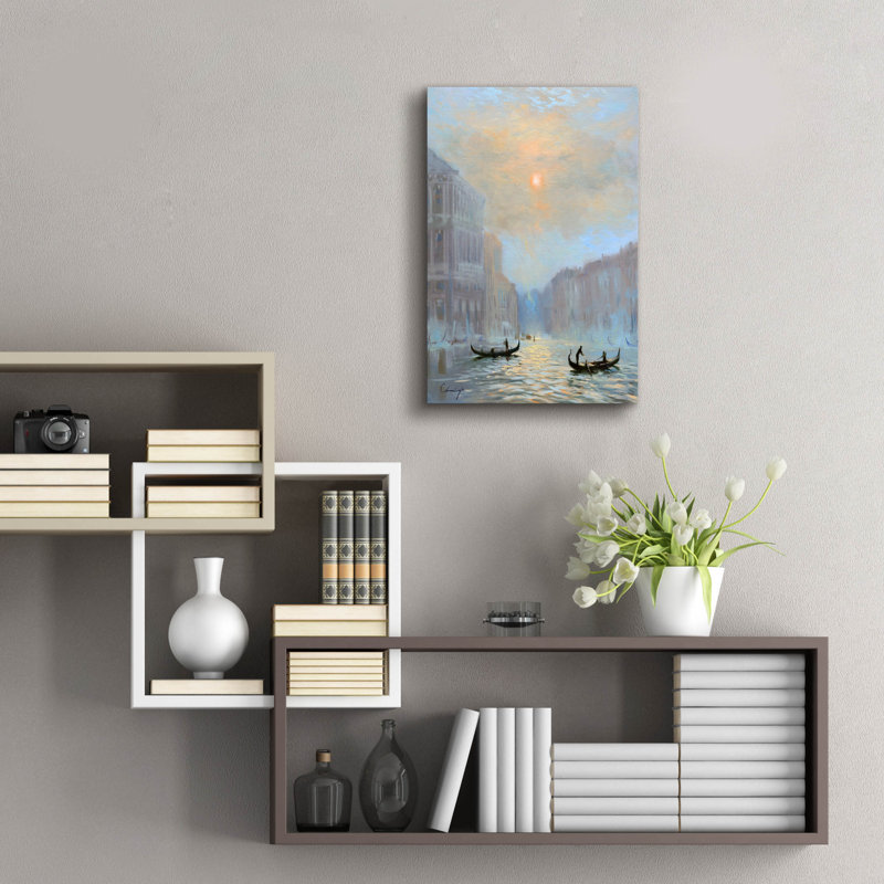  «Venice Morning Mist» par Chuck Larivey, art mural en verre acrylique, 16 po x 24 po, H 24 po x l 16 po