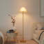 62 in. Brass Floor Lamp with Pleated Fabric Shade-268947452