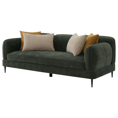 Braham Chenille Upholstered Modern Track Arm Sofa