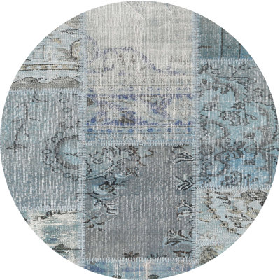 Tapis gris/bleu zone contemporaine