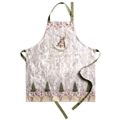 Christmas Floral Cotton Bib Apron