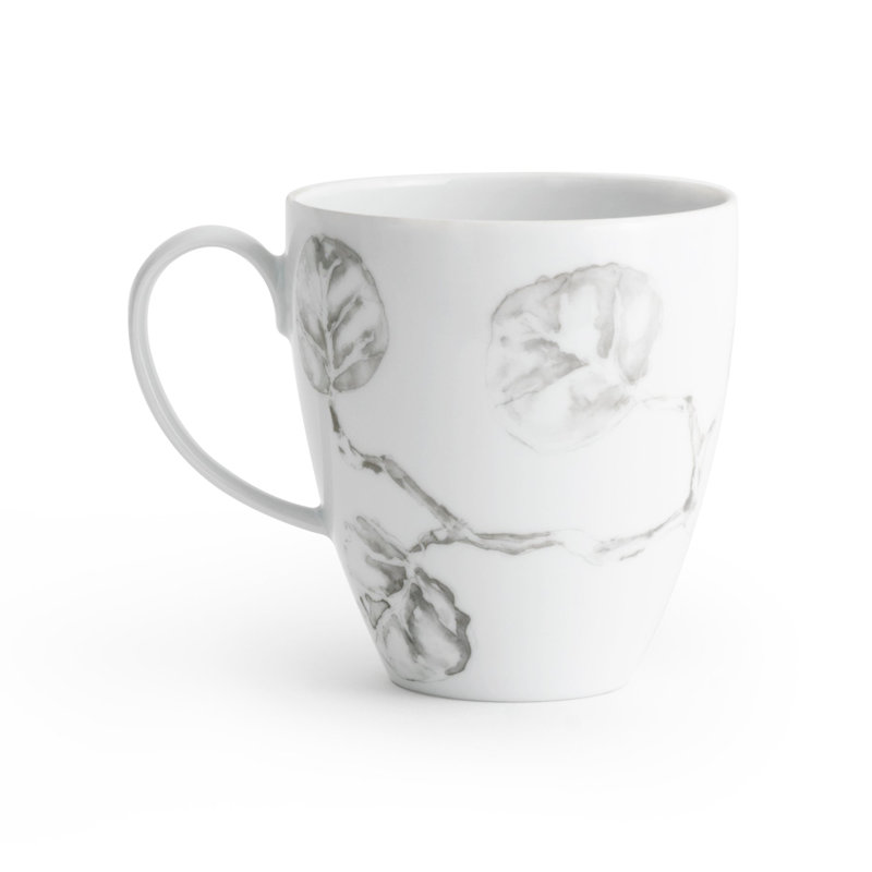 Botanical Leaf Handmade Porcelain Coffee Mug