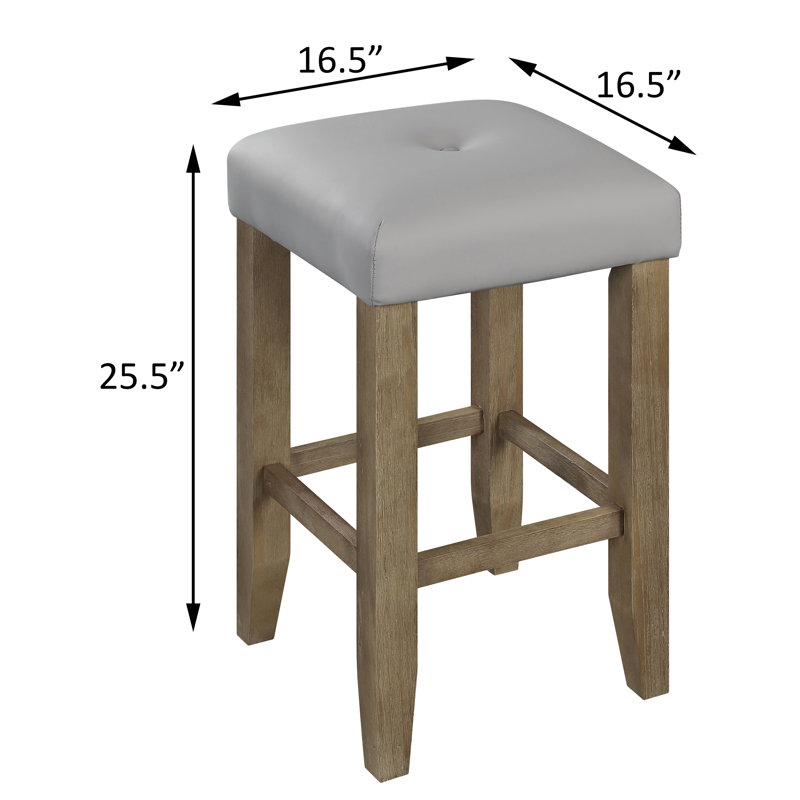 Chapin Grey And Oak Counter Height Stools (Set Of 2)