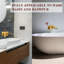 Robinets de lavabo de salle de bain en laiton peu encombrant, or brossé, design moderne