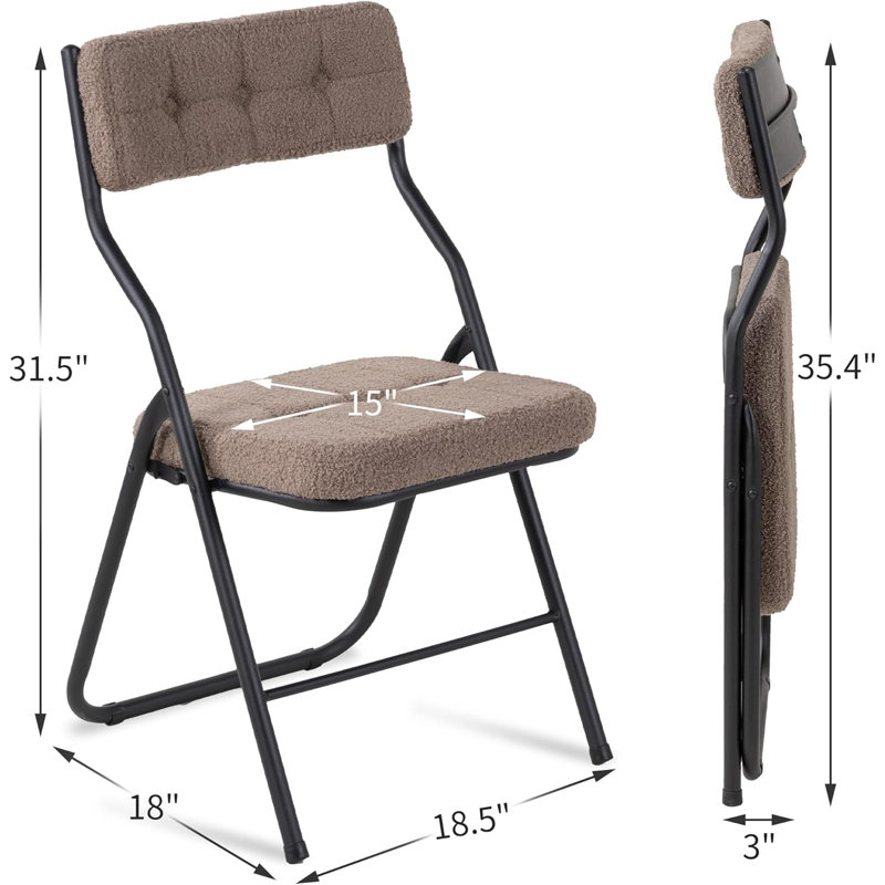 Ensemble de 4 chaises pliantes rembourrées - Chaises de salle à manger rembourrées portables pour les invités