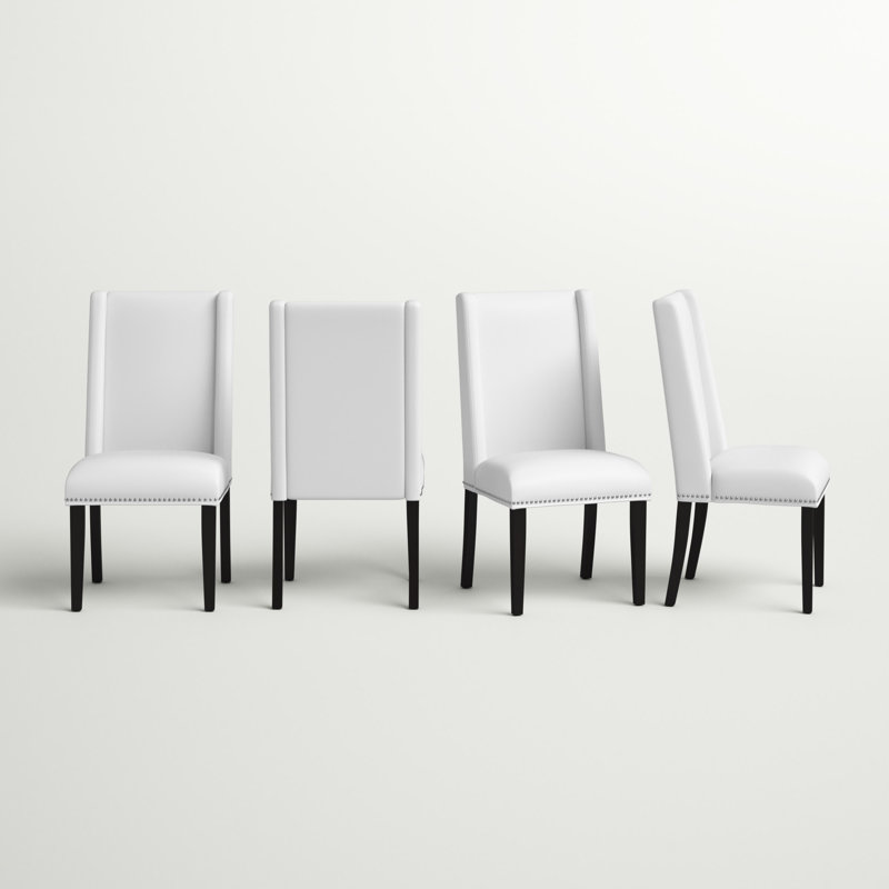 Baron Dining Chair Vinyl, White, 4