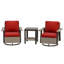 Ensemble de conversation d'extérieur 3 pièces avec chaises berçantes pivotantes en osier et table d'appoint-120539315