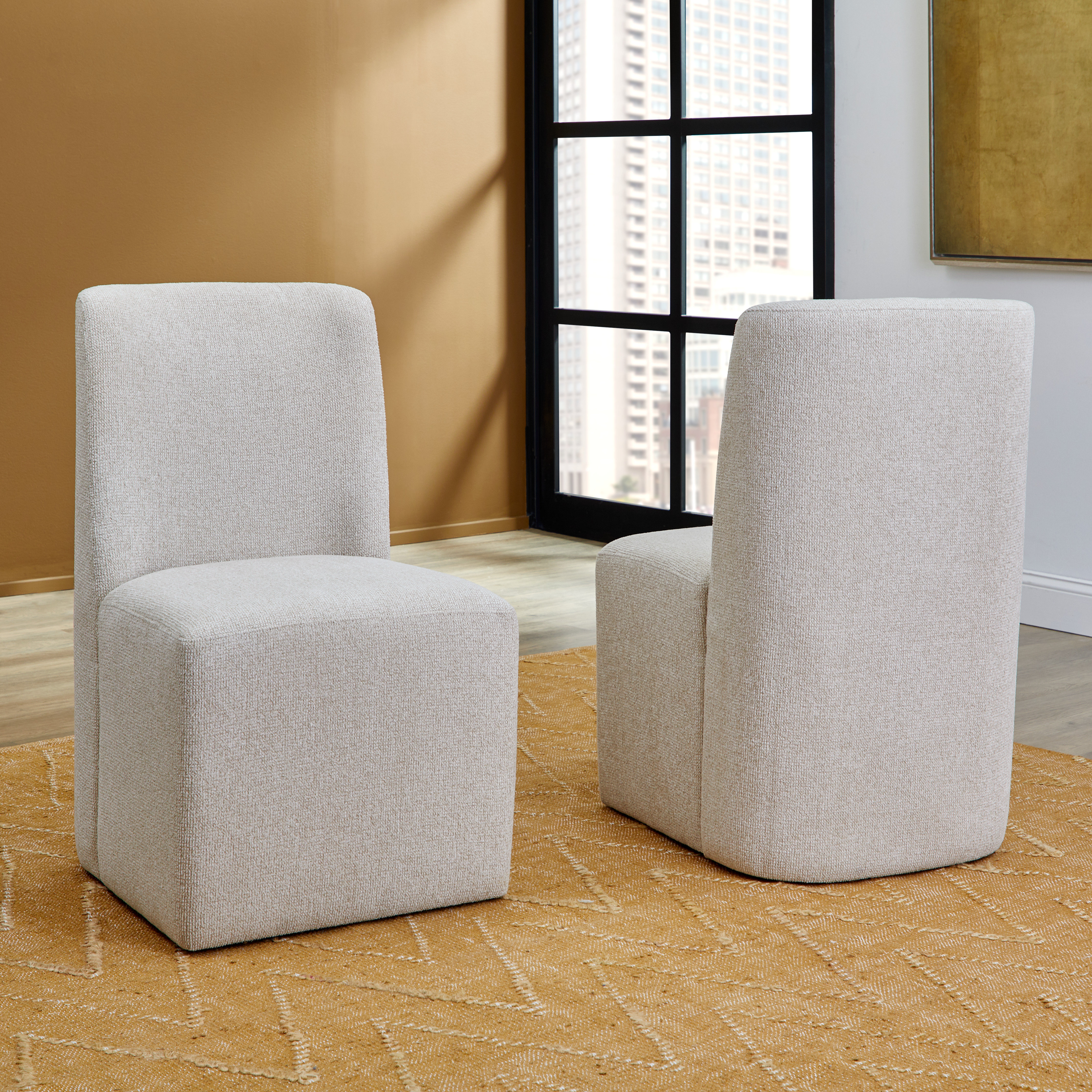 Flexsteel Waterfall Upholstered Dining Chairs with Casters (Set Of 2 ...