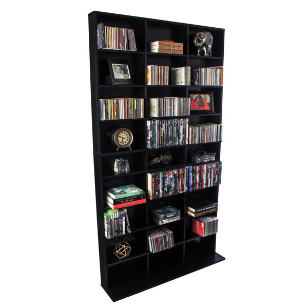 Adjustable Shelves CD DVD Bluray Media Book Storage Cupboard Bookcase