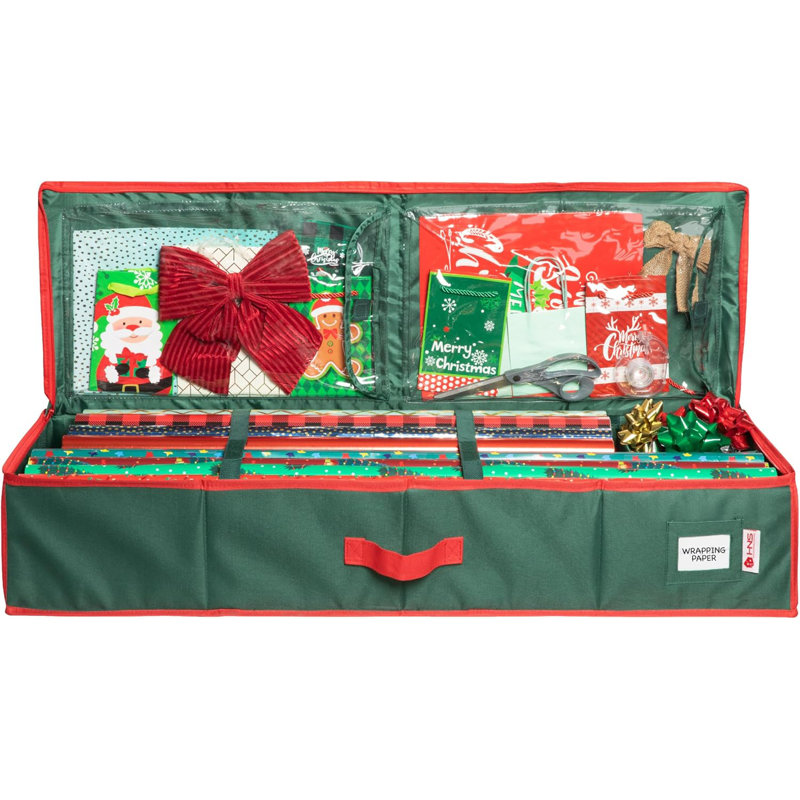 Wrapping Paper Storage Container. Fits Up To 27 Rolls 1.37" Diam. , Green