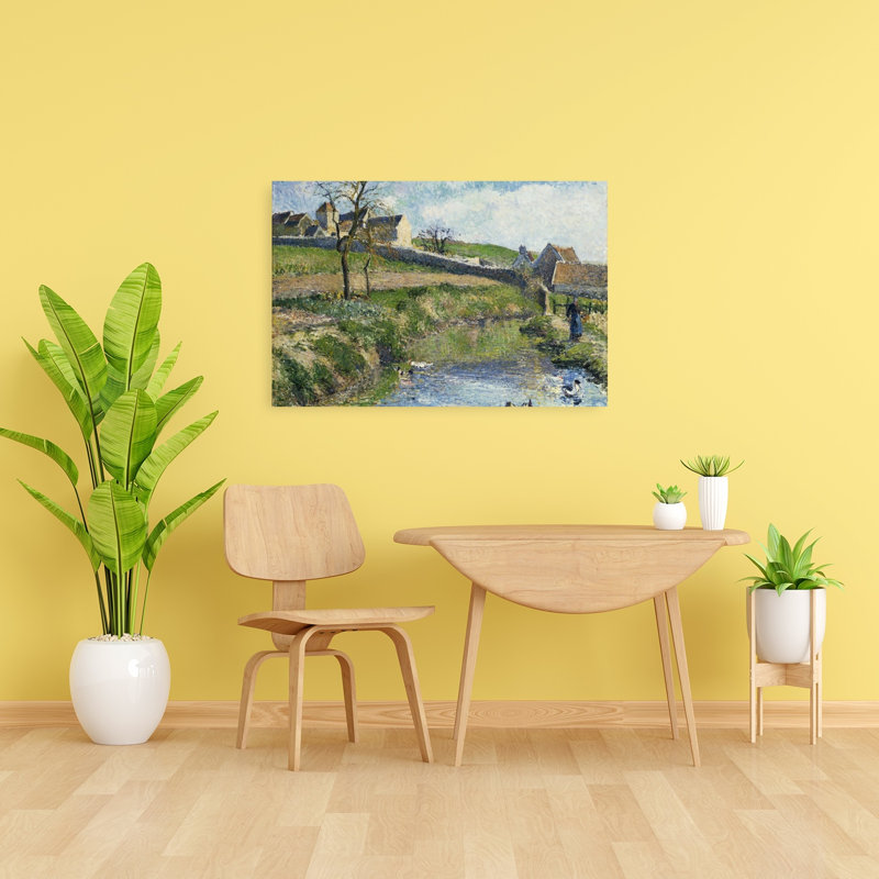 La Ferme d'Osny, 1883 - Impressionnisme abstrait contemporain - Paysage - Architecture - Estampe murale, H 24 po x l 36 po
